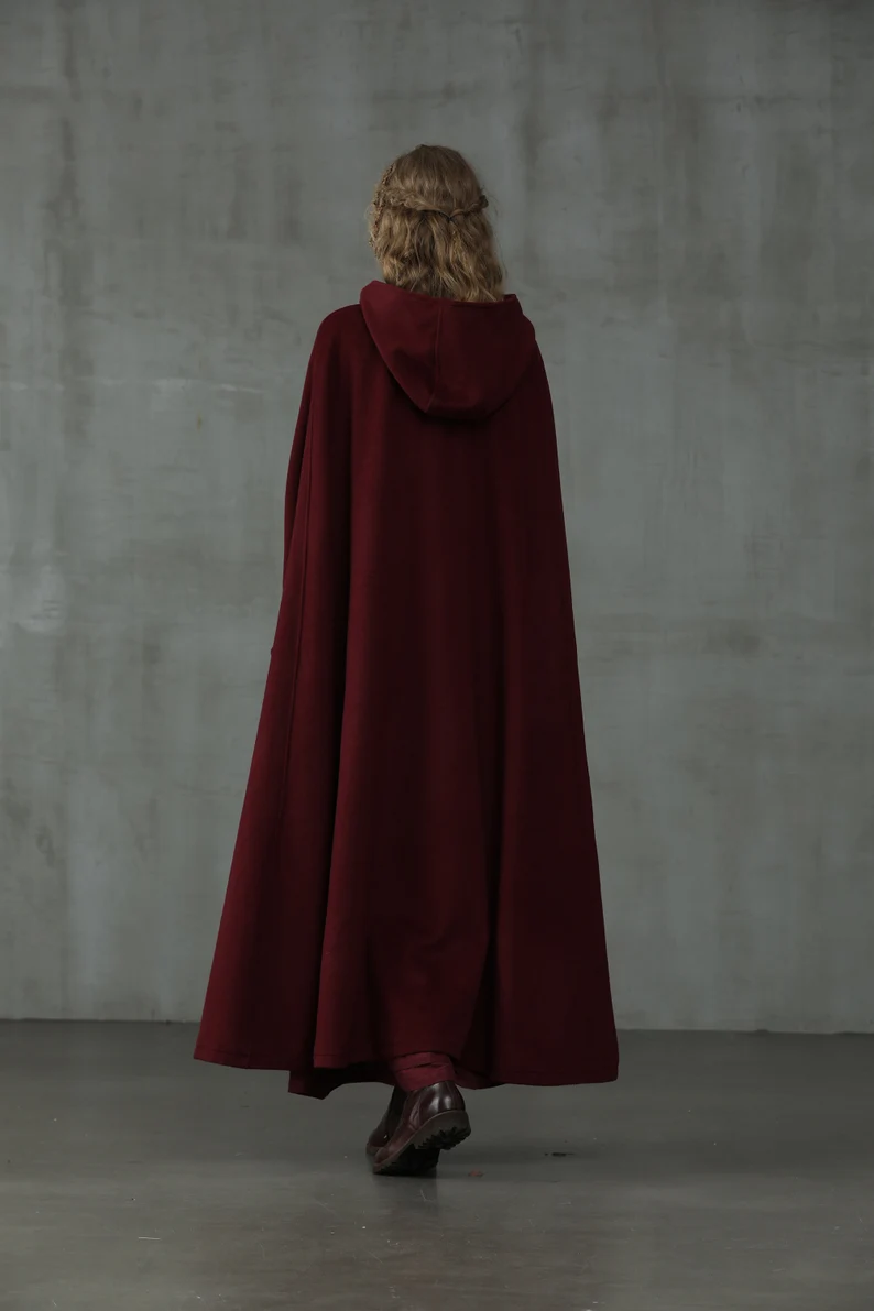 OUTLANDER PURPLE WOOL CLOAK COAT