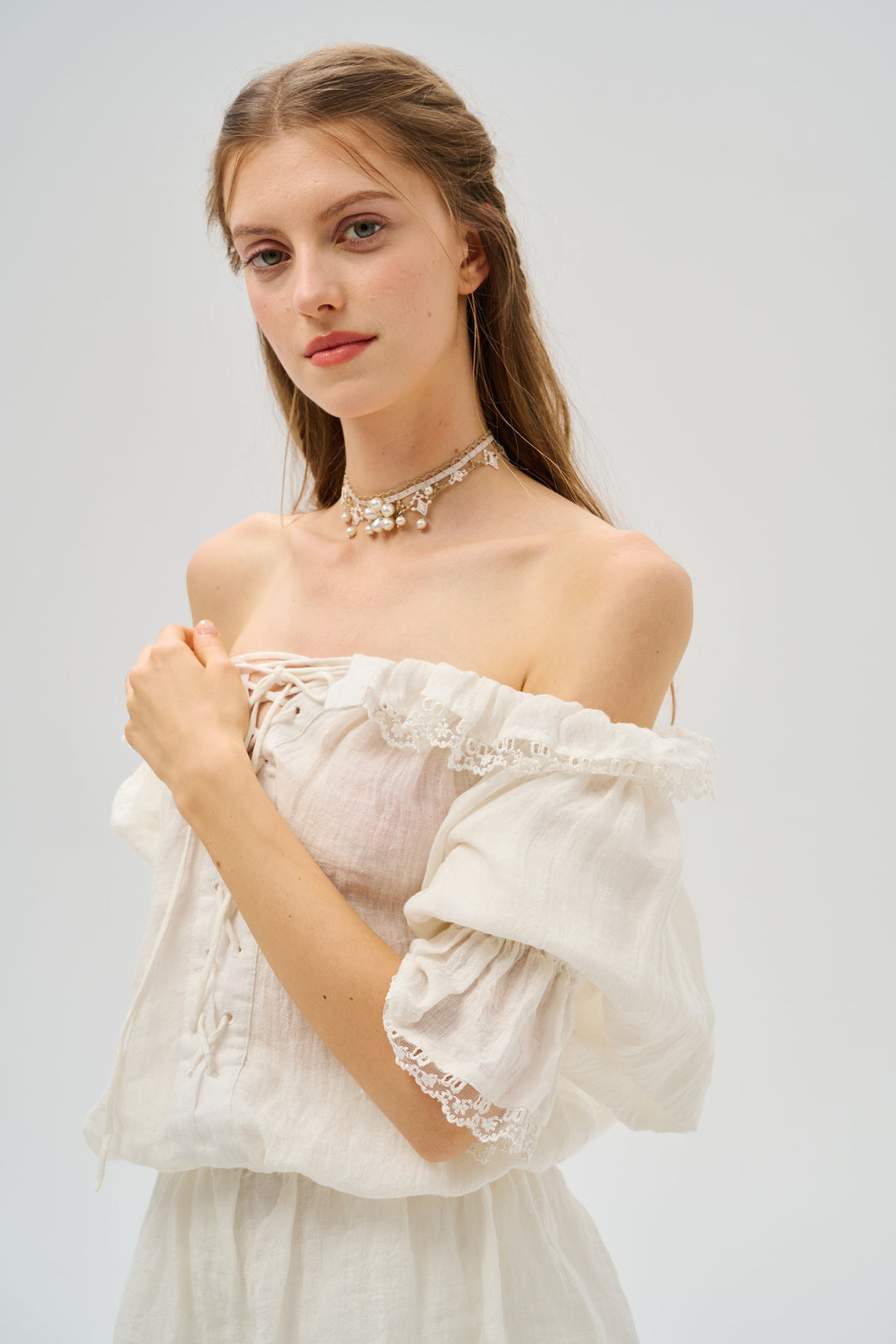 STELLA RUFFLED LACE FAIRY BLOUSE