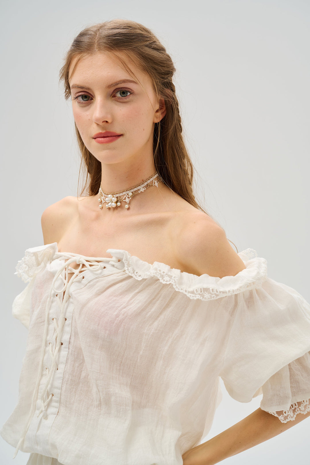 STELLA RUFFLED LACE FAIRY BLOUSE