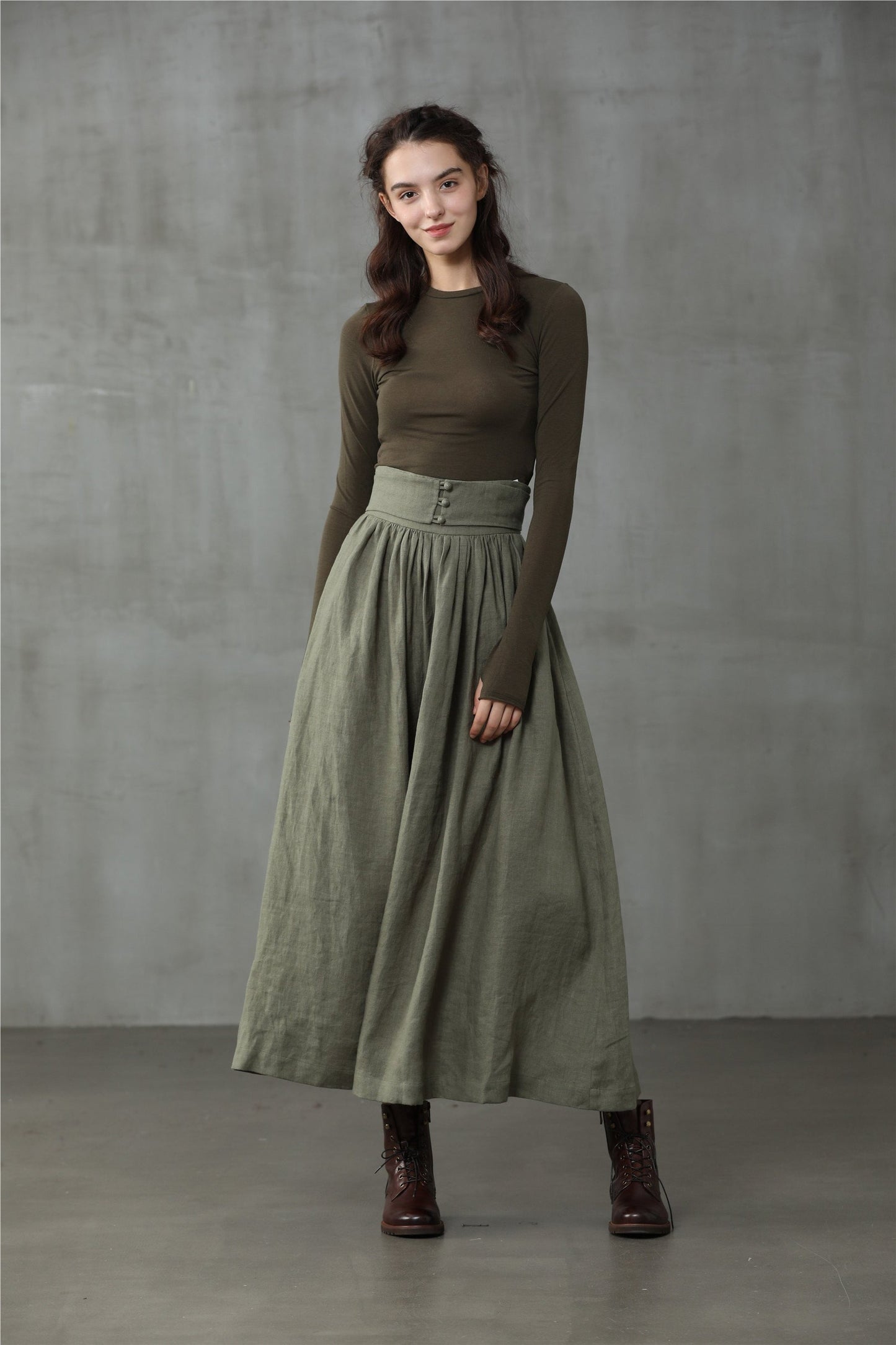HANNAH GIRDLE LINEN SKIRT