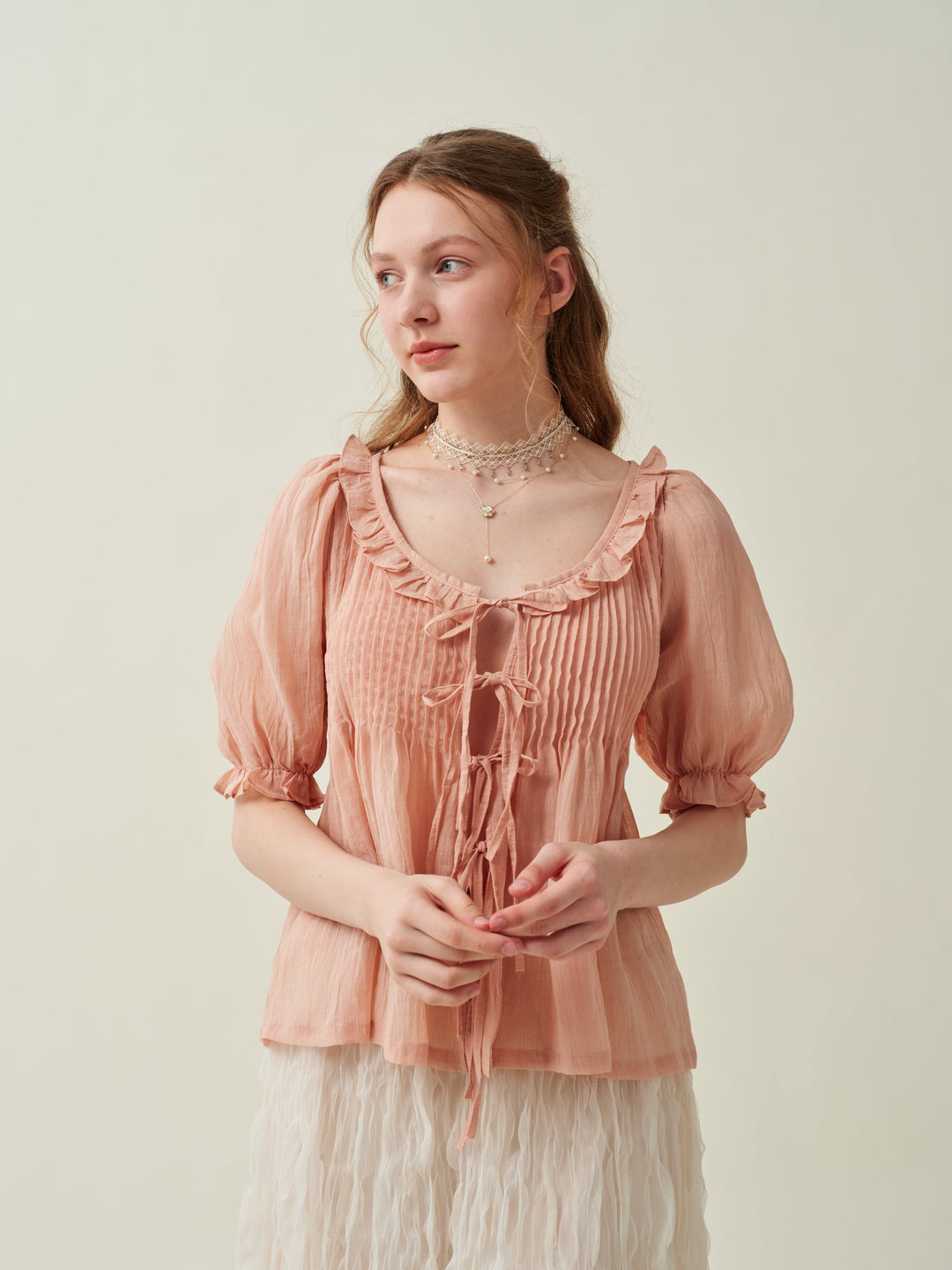 LOUISE HANDMADE VICTORIAN VINTAGE LINEN BLOUSE