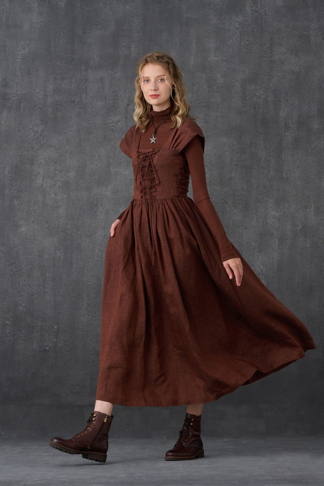 GLORY FRONT LACE-UP DRESS