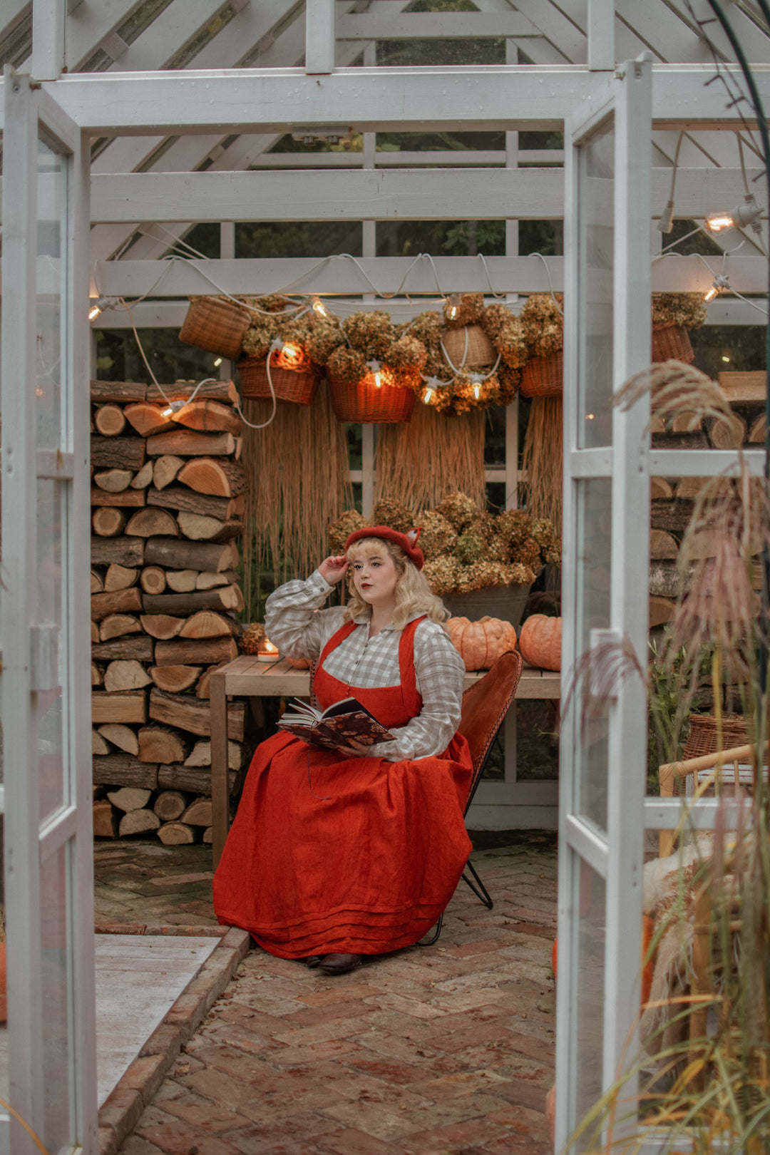 VETIVER CROSS BACK LINEN DRESS