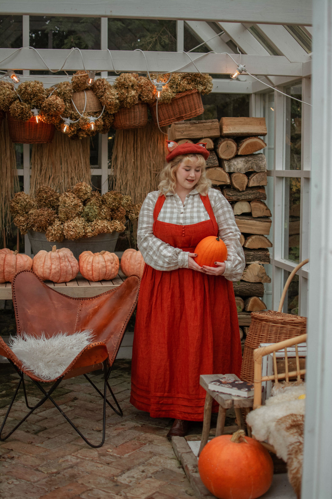 VETIVER CROSS BACK LINEN DRESS