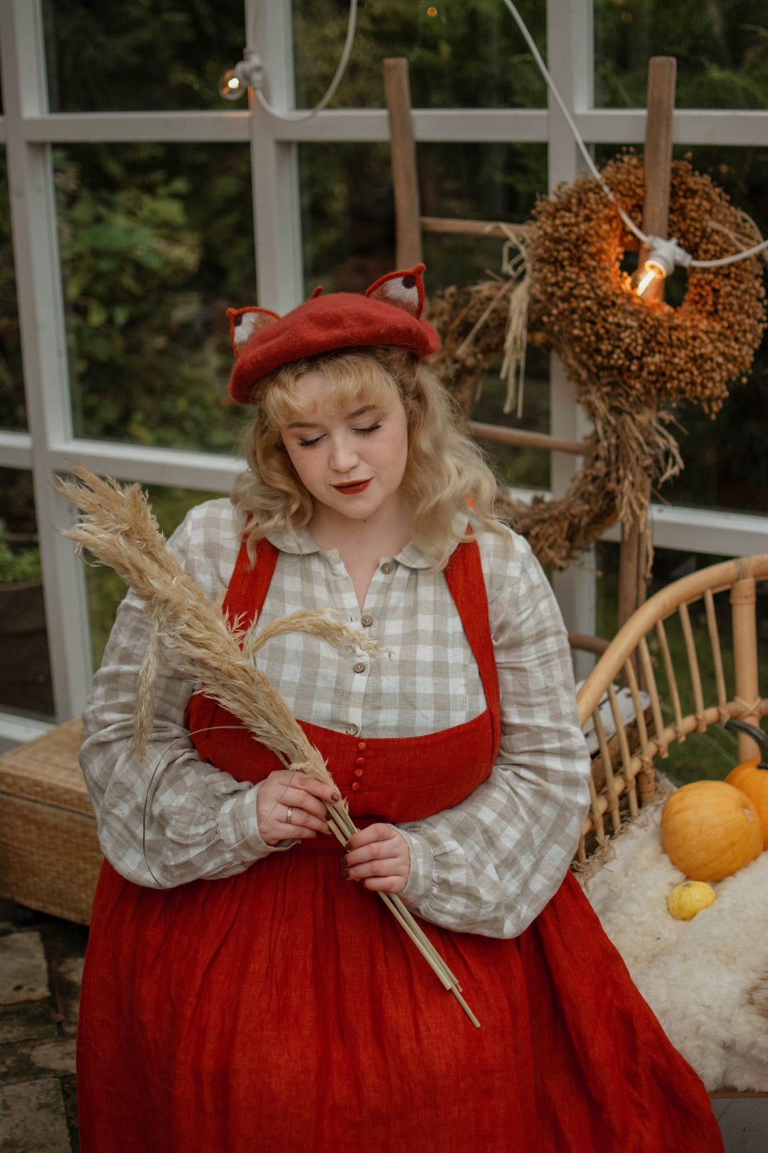 VETIVER CROSS BACK LINEN DRESS