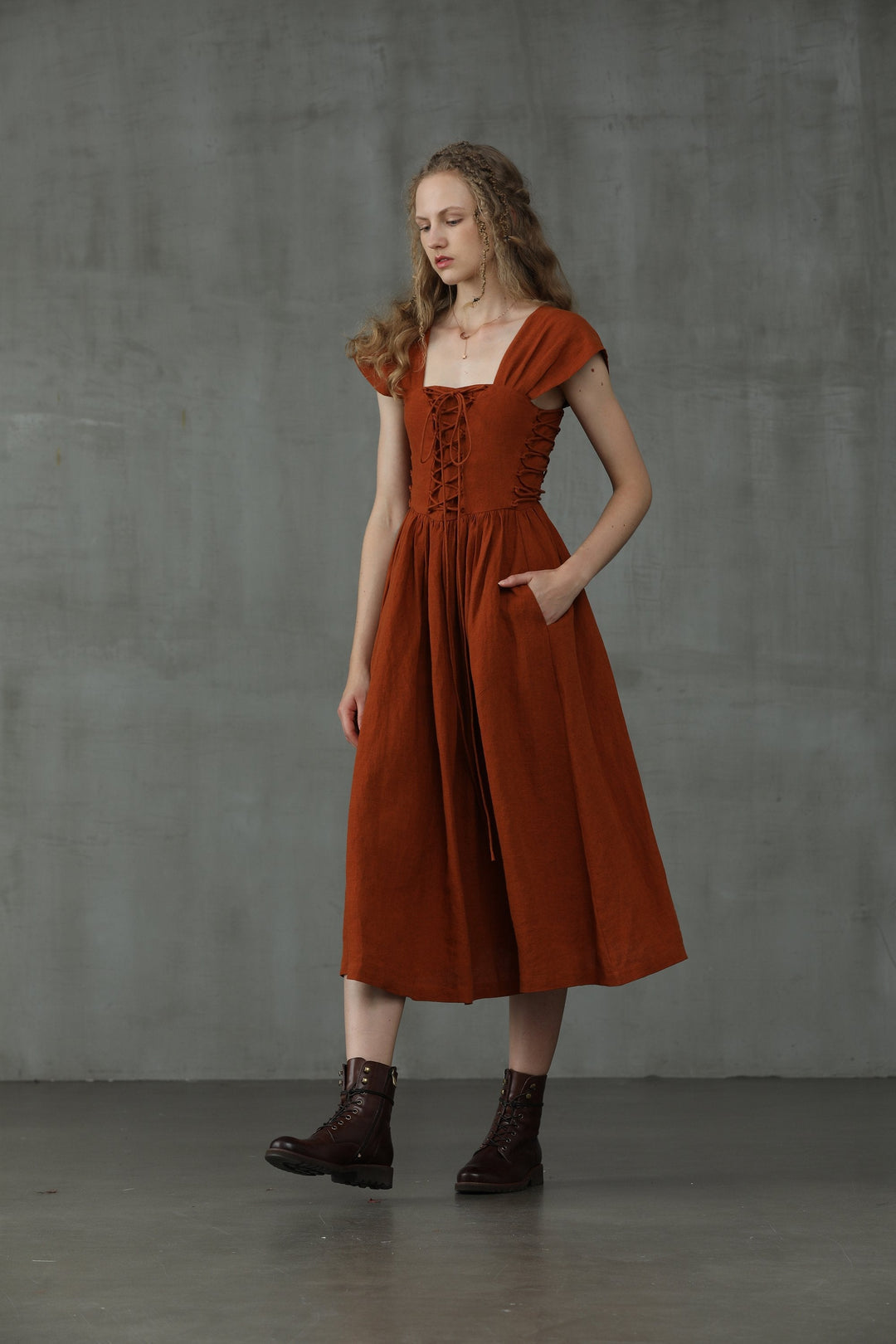 GLORY FRONT LACE-UP DRESS