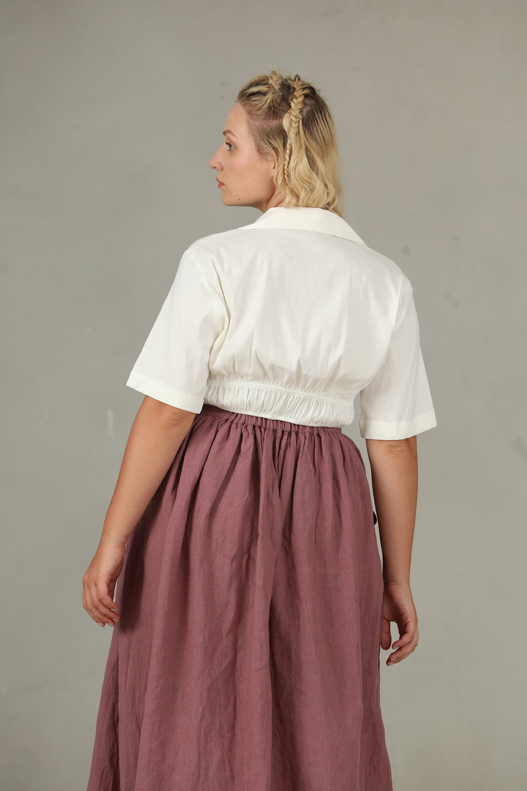DAISY GOLD PLUS SIZE LINEN SKIRT