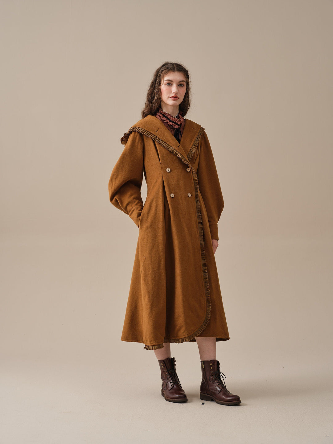 JACQUES LONG HOODED VICTORIAN COAT (100% WOOL)