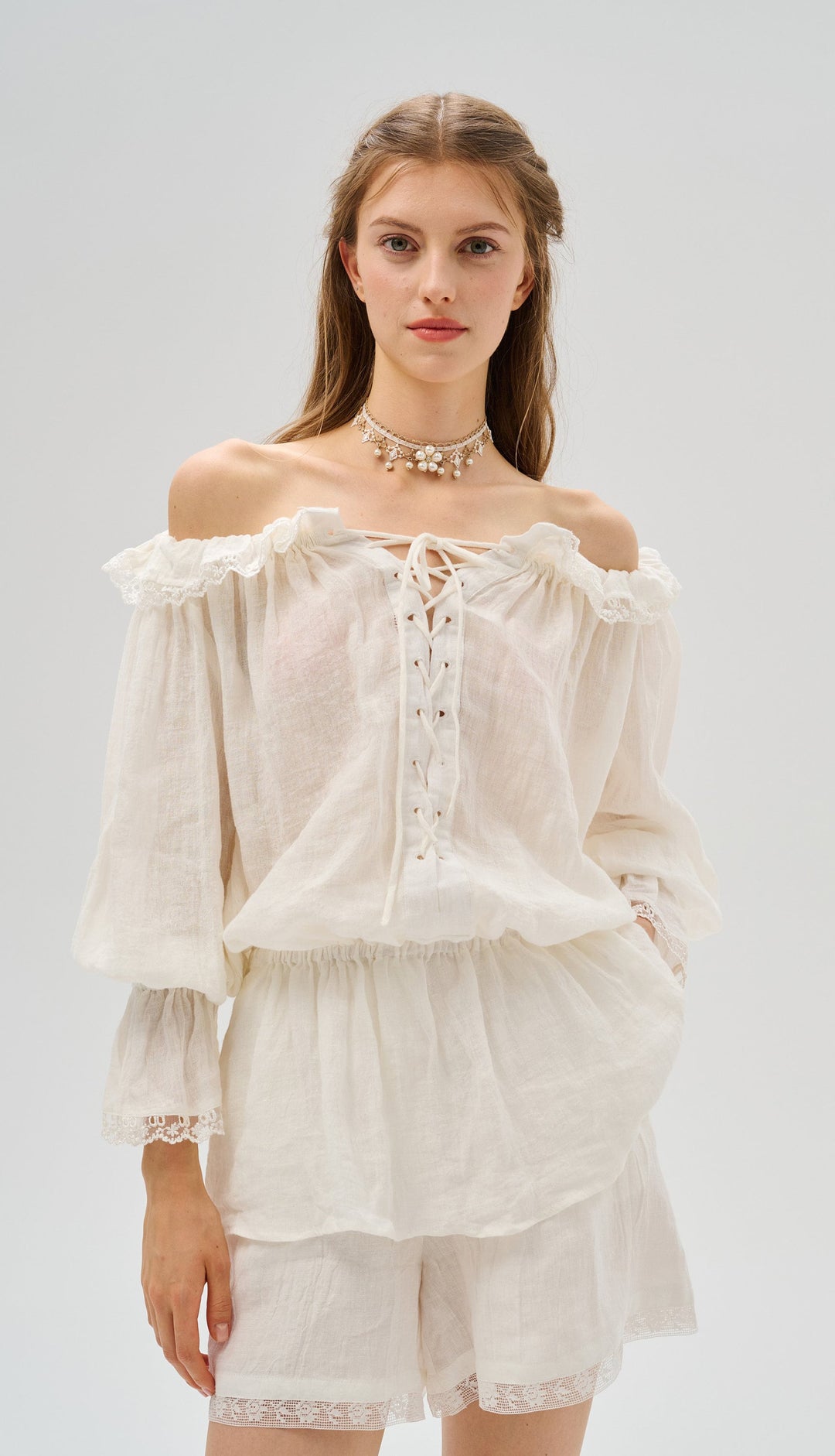 STELLA RUFFLED LACE FAIRY BLOUSE