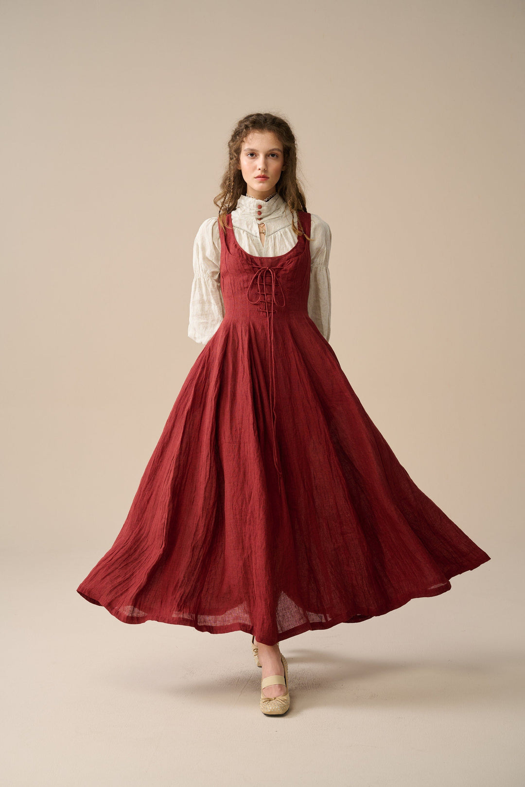 YEDDA BUTTONED LINEN SHIRT BLOUSE