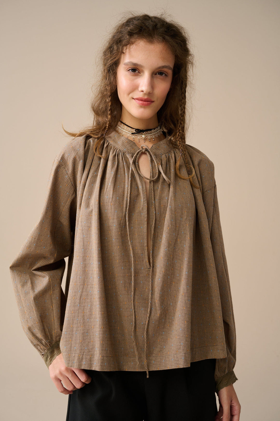 ZORA PUFF SLEEVE LINEN BLOUSE