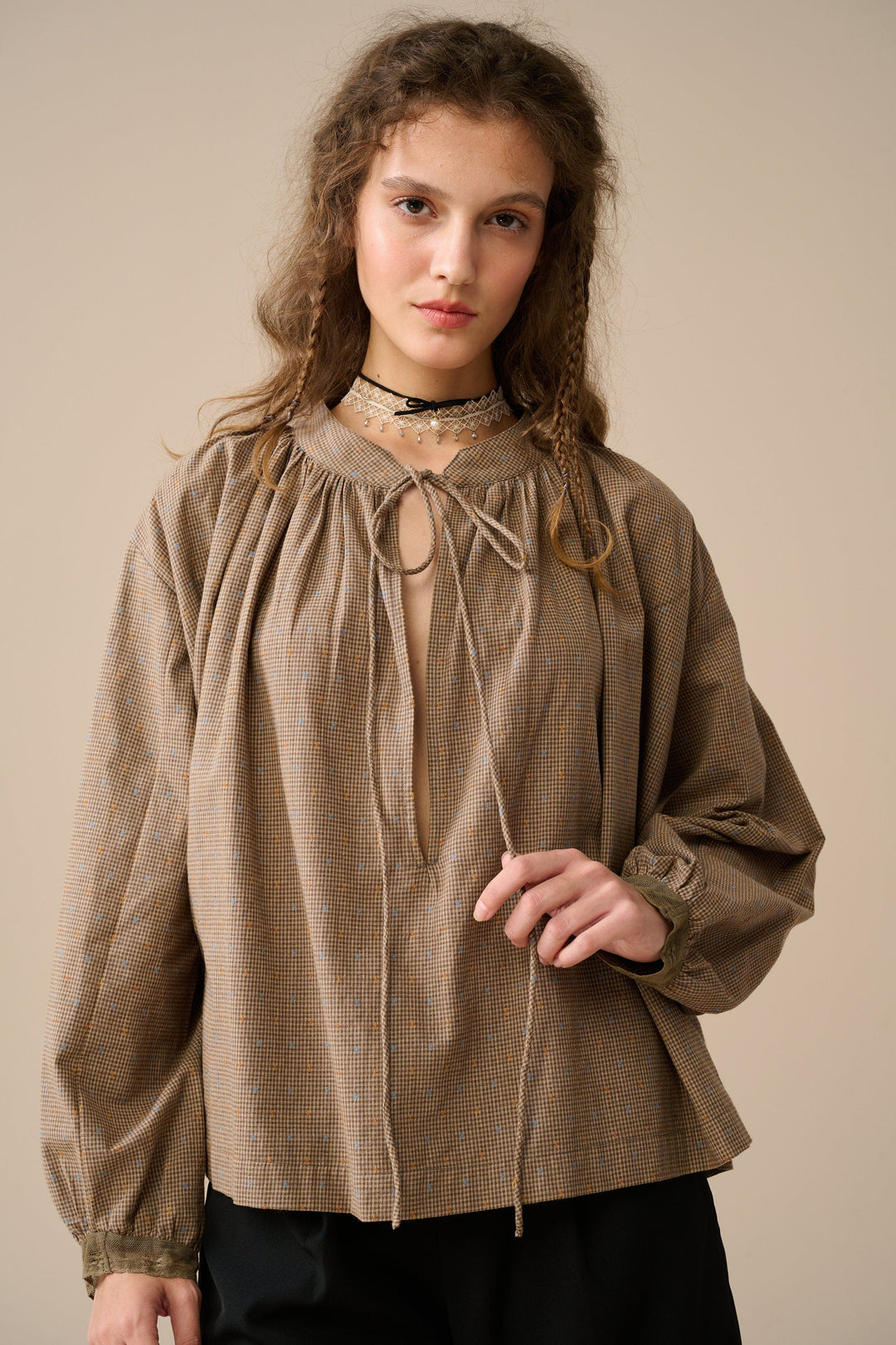 ZORA PUFF SLEEVE LINEN BLOUSE