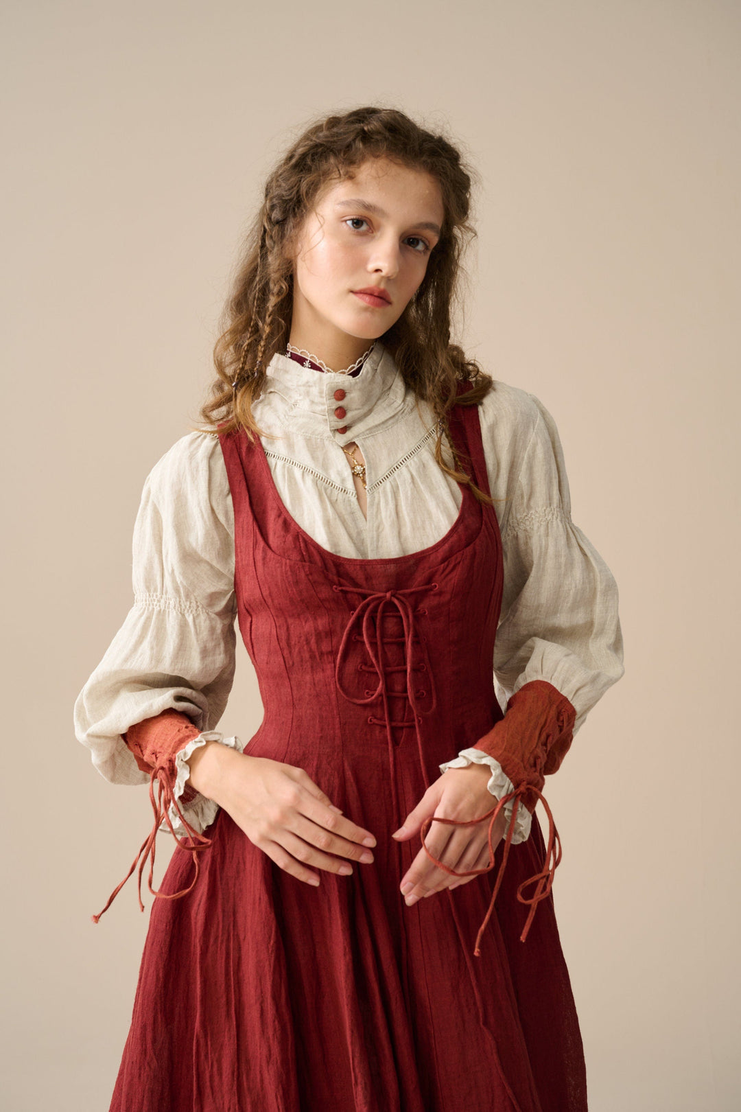 YEDDA BUTTONED LINEN SHIRT BLOUSE