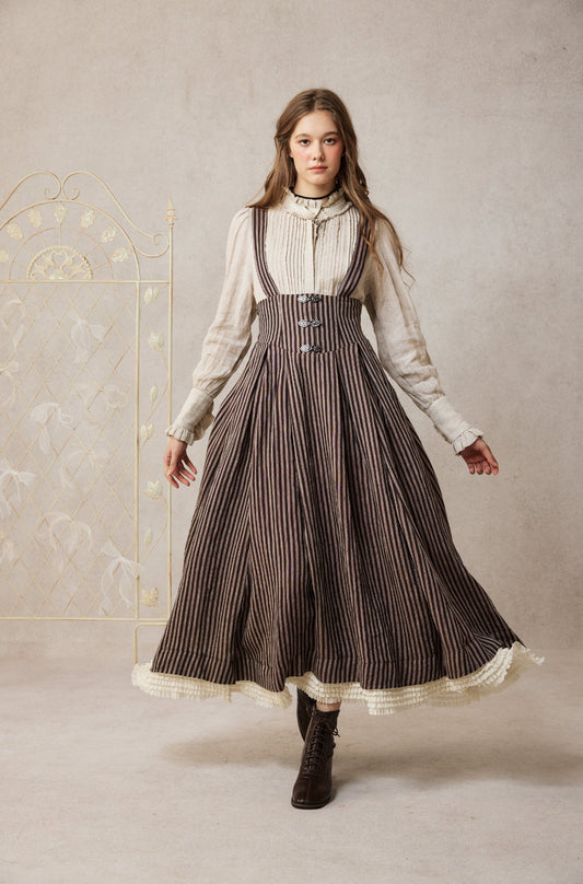 CLARISE RETRO LINEN DRESS