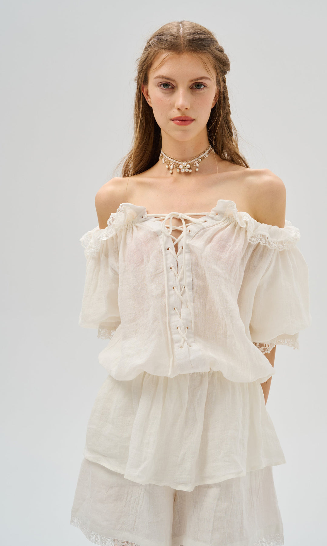 STELLA RUFFLED LACE FAIRY BLOUSE