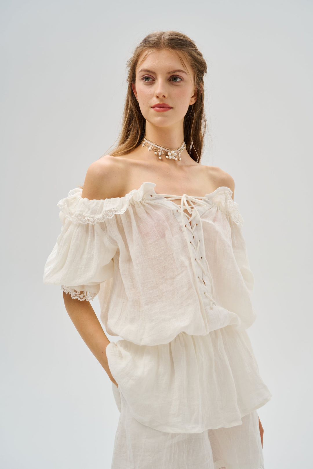 STELLA RUFFLED LACE FAIRY BLOUSE