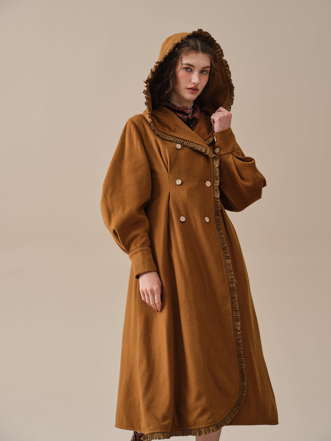 JACQUES LONG HOODED VICTORIAN COAT (100% WOOL)