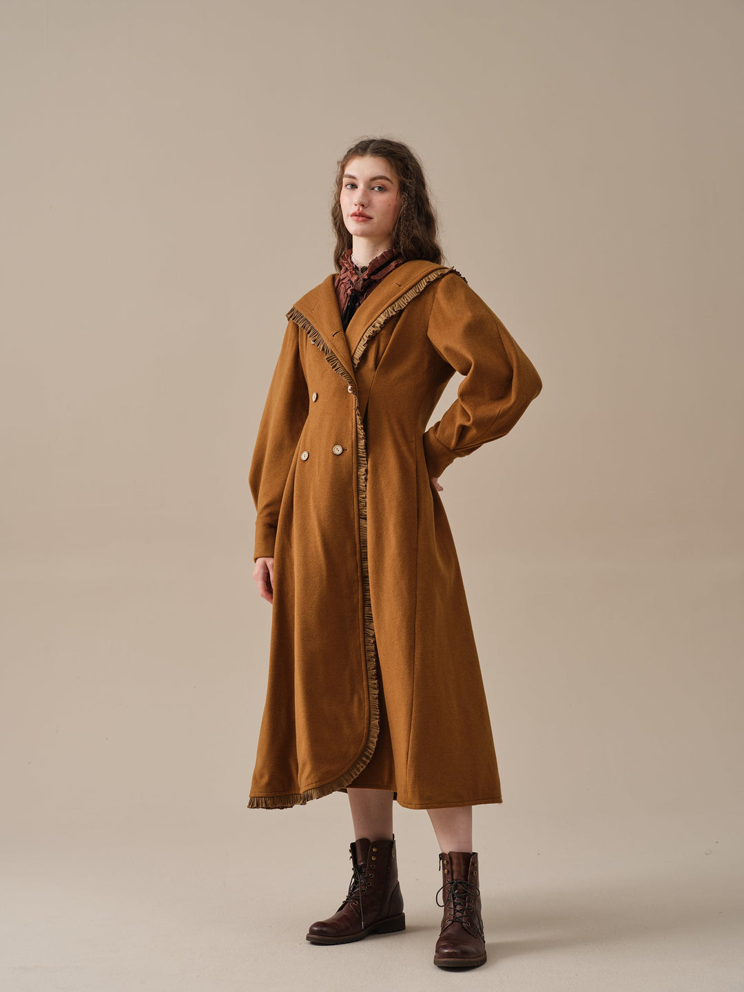 JACQUES LONG HOODED VICTORIAN COAT (100% WOOL)