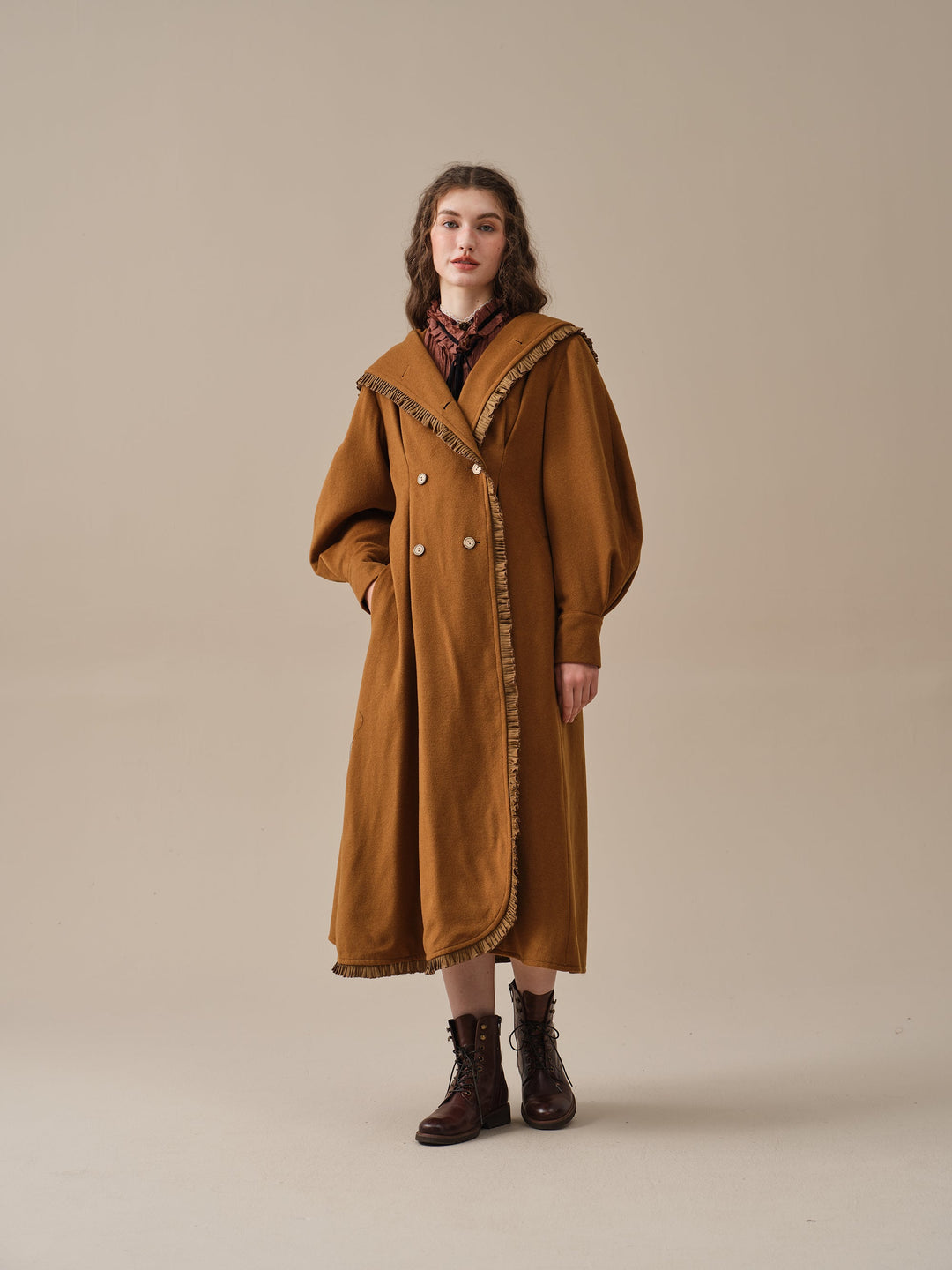 JACQUES LONG HOODED VICTORIAN COAT (100% WOOL)