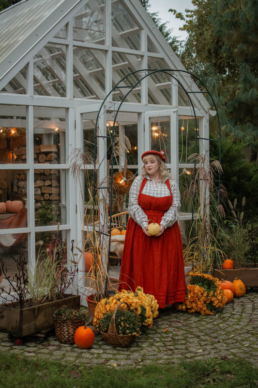 VETIVER CROSS BACK LINEN DRESS