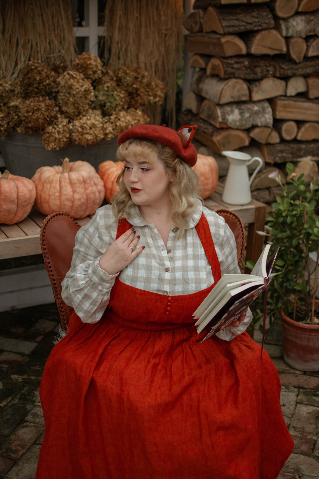 VETIVER CROSS BACK LINEN DRESS