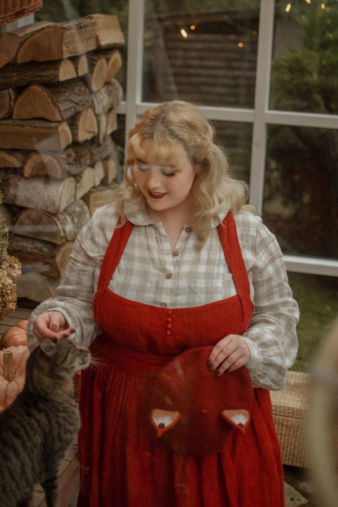 VETIVER CROSS BACK LINEN DRESS