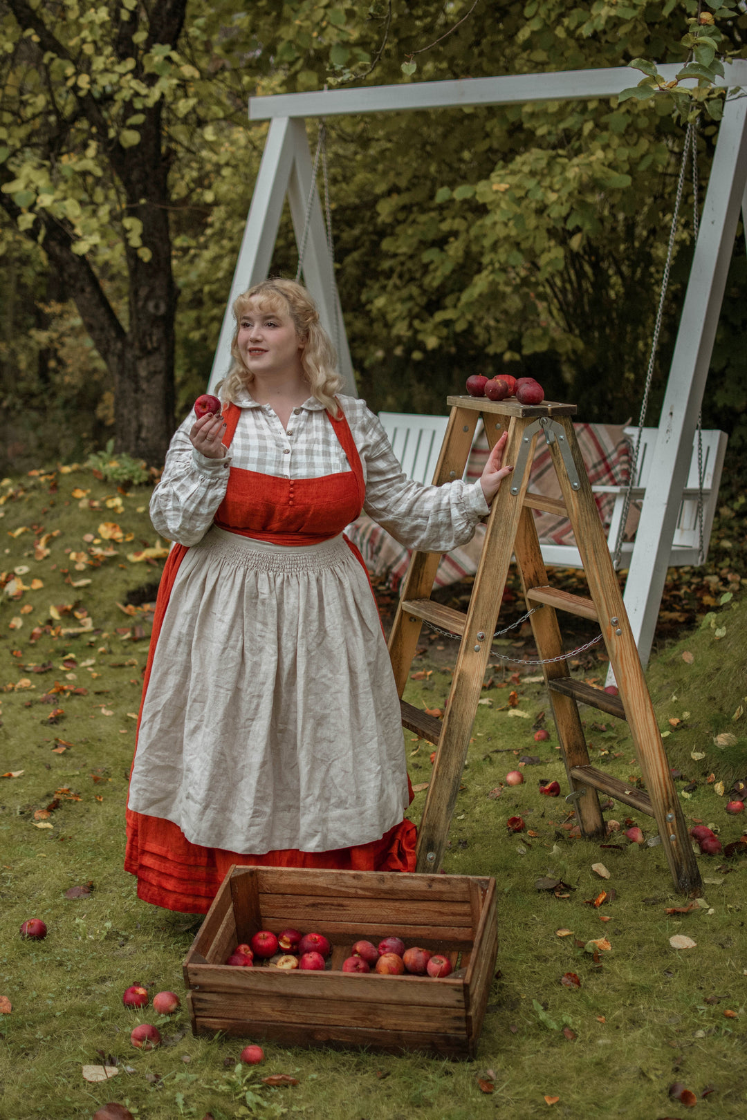 VETIVER CROSS BACK LINEN DRESS