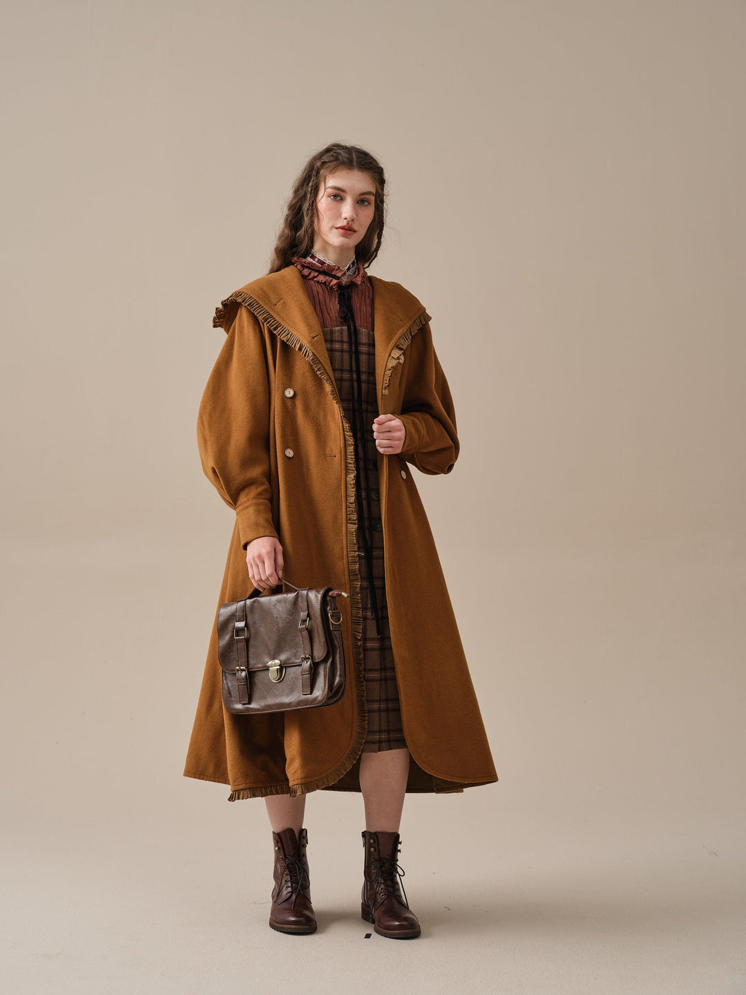 JACQUES LONG HOODED VICTORIAN COAT (100% WOOL)