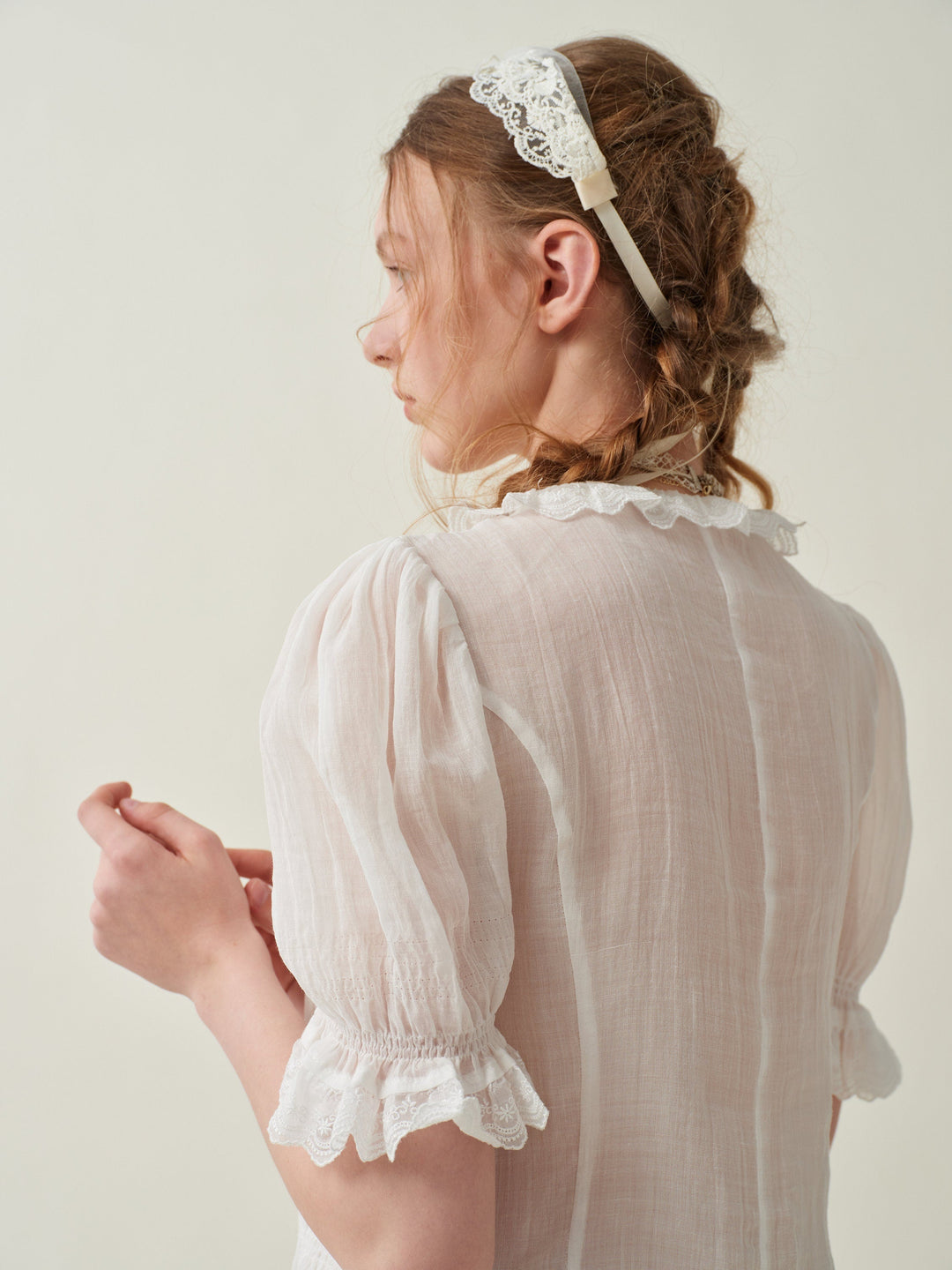 LUNA LACE UP LINEN TOP BLOUSE