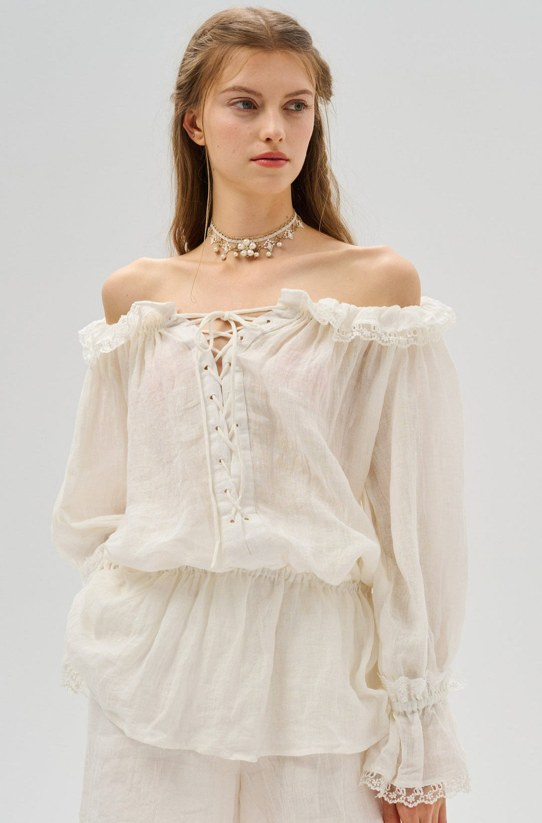STELLA RUFFLED LACE FAIRY BLOUSE