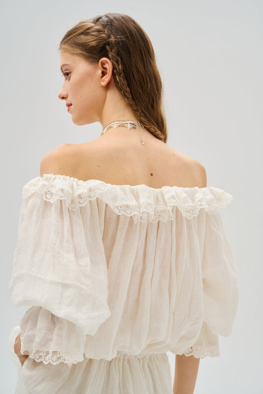 STELLA RUFFLED LACE FAIRY BLOUSE