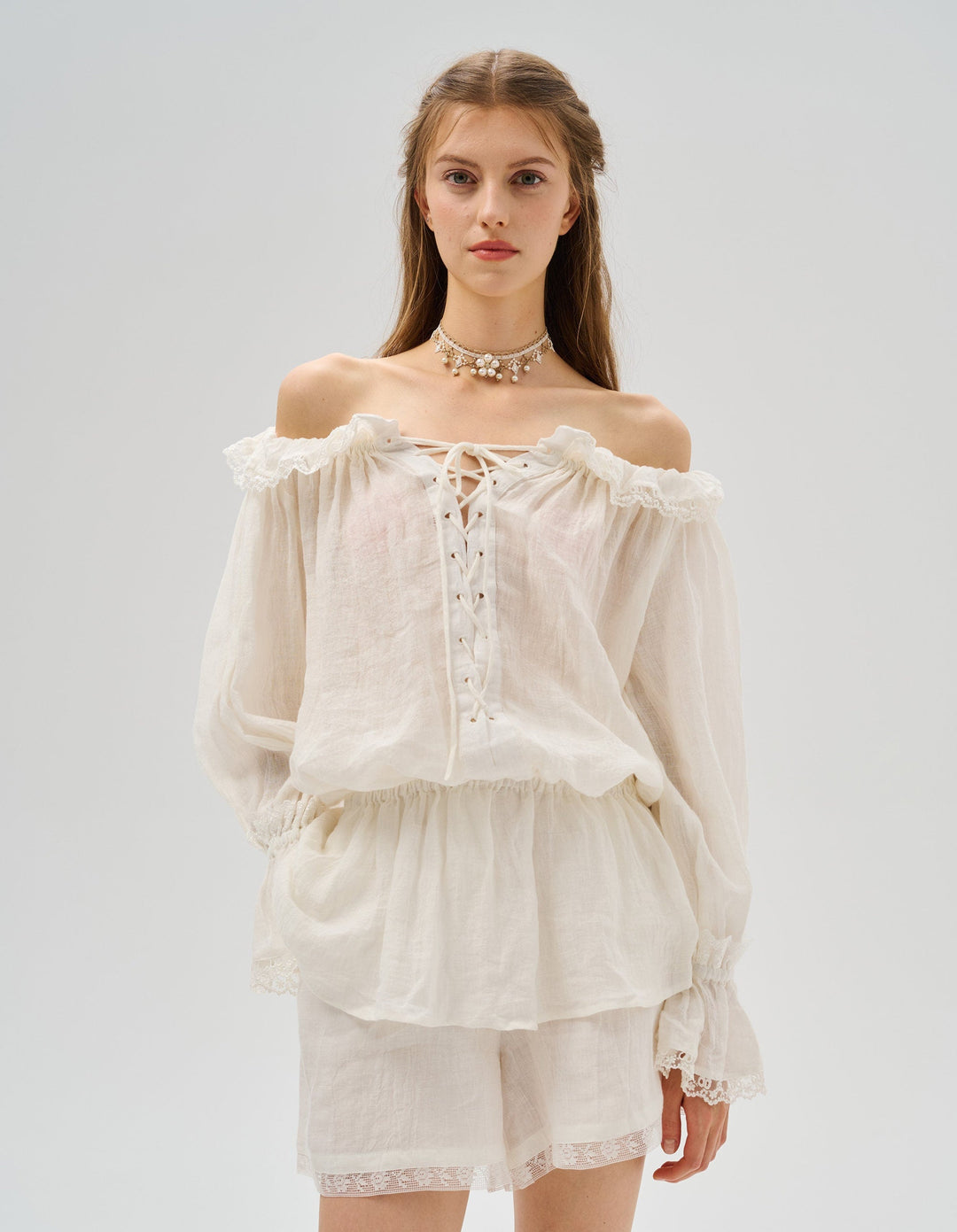 STELLA RUFFLED LACE FAIRY BLOUSE