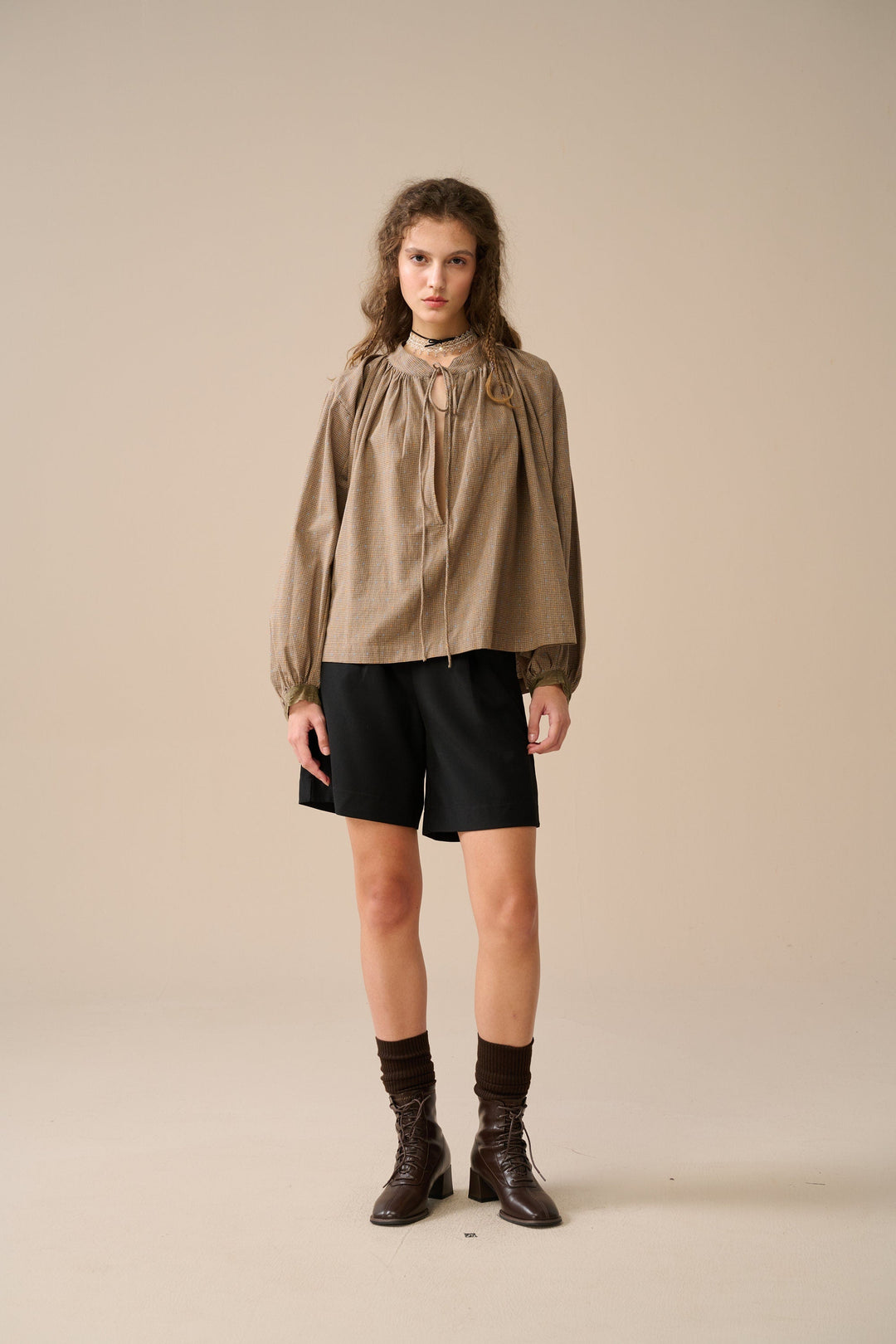 ZORA PUFF SLEEVE LINEN BLOUSE