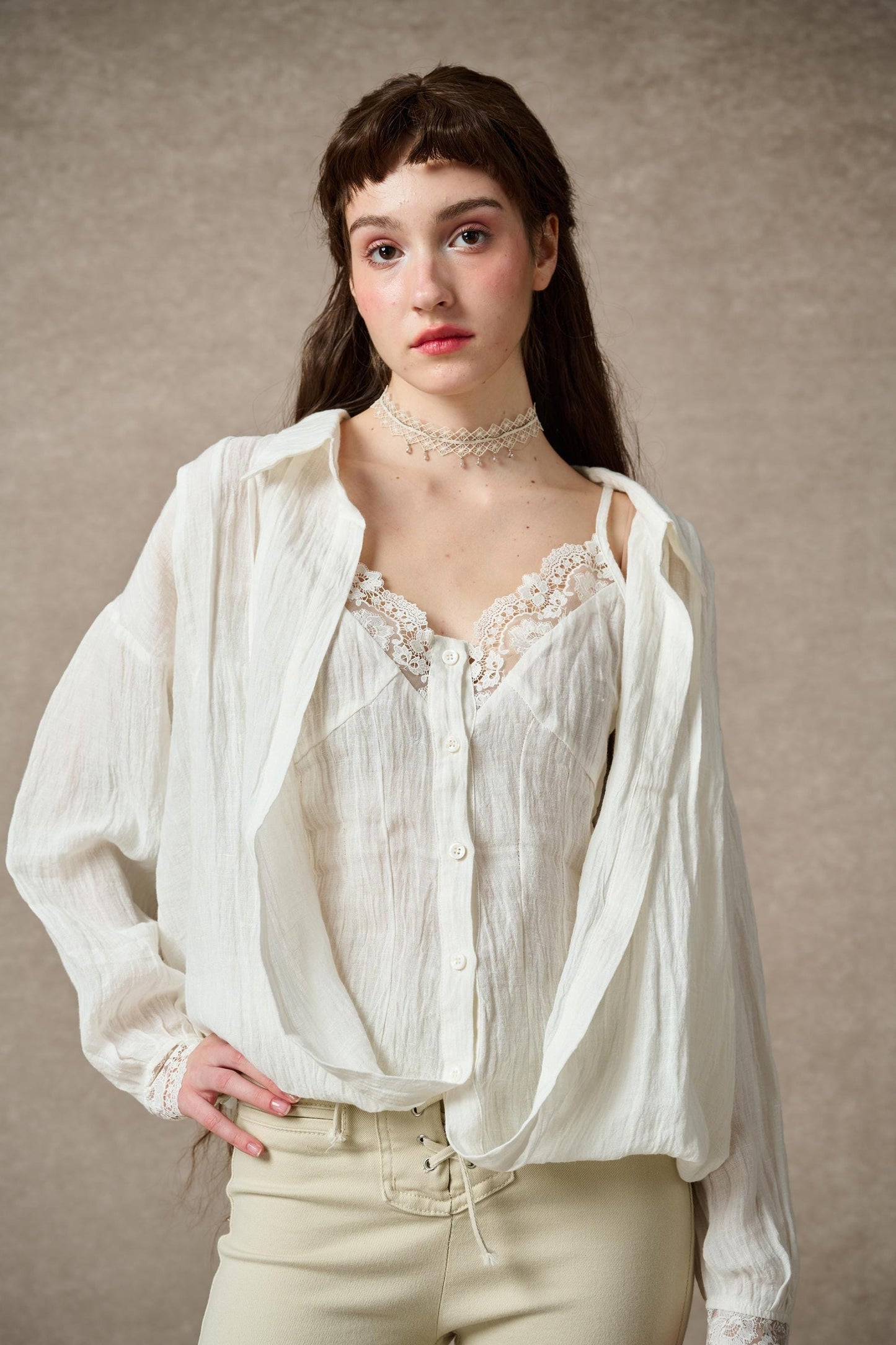 TIFFANY LINEN LAYERS SHIRT